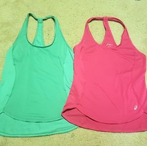 Asics running tanks mesh back